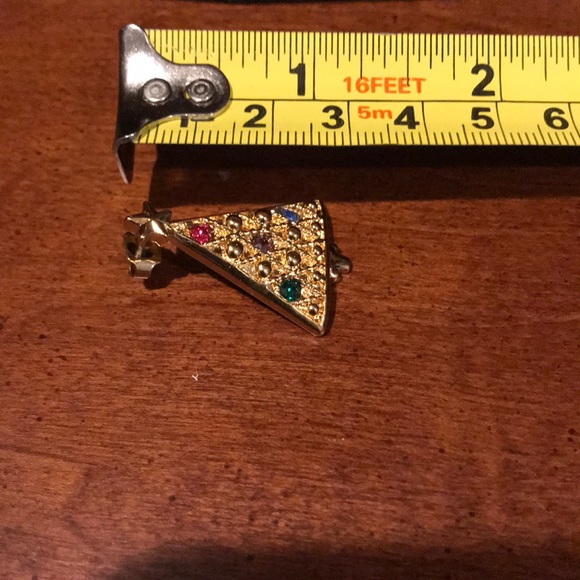 Avon Vintage Multi Gem Christmas Tree Earrings - Picture 3 of 3